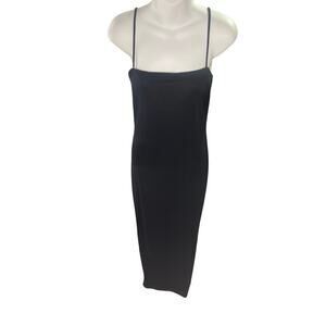 Vintage Rampage Simple Long Black Spaghetti Strap Minimal Dress Women's Size 3